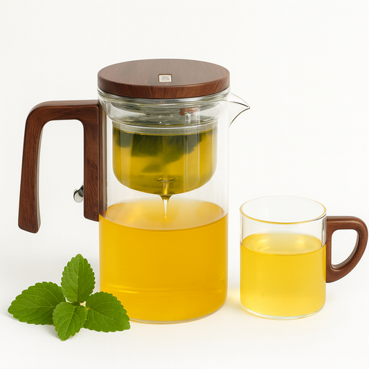 GlowBrew™ Magnetic Glass Tea Infuser Set – Easy Clean, Loose Leaf Brewer (25oz)