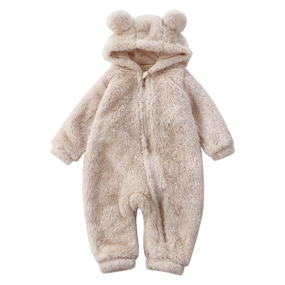 Cozy Winter Baby Bear Romper