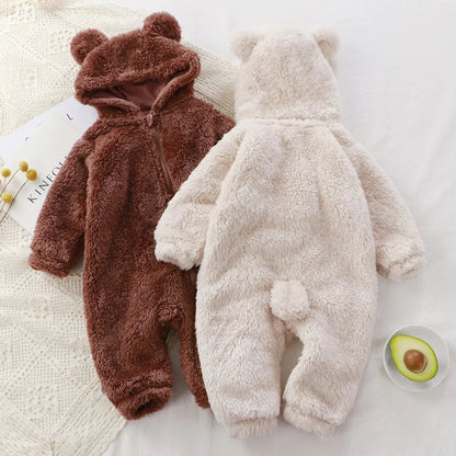 Cozy Winter Baby Bear Romper