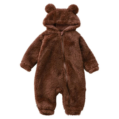 Cozy Winter Baby Bear Romper